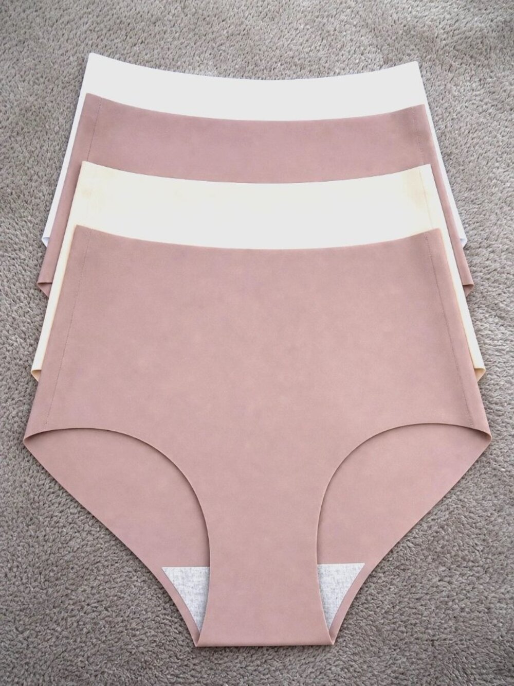 4 pair Seamless Invisible panties brief stretch silhy-like Multicolor Size L